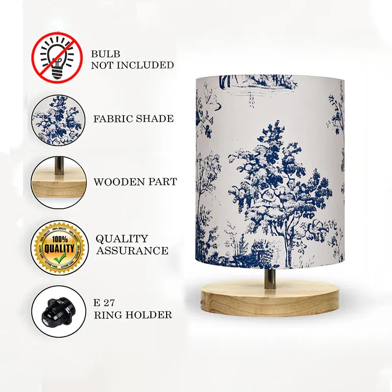 Vinteraa Flora Wooden Table Lamp - White,Blue,Brown media 4