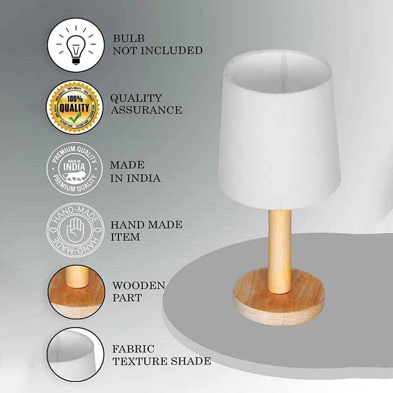 Serafine and Wood Fabric Table Lamp - White,Brown media 6