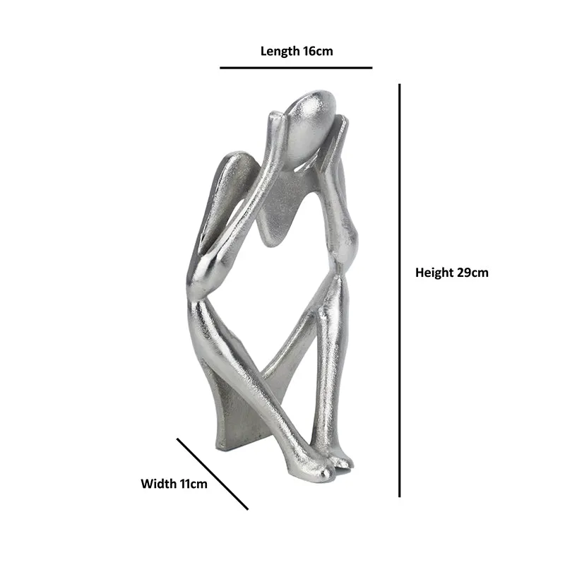 Human Ponder Showpiece (Silver) - Set Of Three media 4
