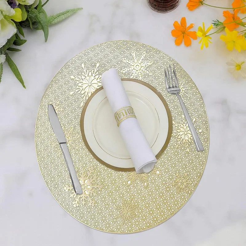 Crysten Golden Round PVC Table Mats - Set Of Four media 4