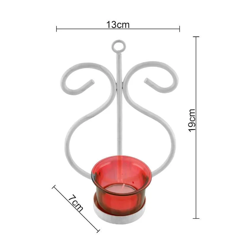 Seina White Frame Sconce Candle Holder (Red) - Set Of Two media 4