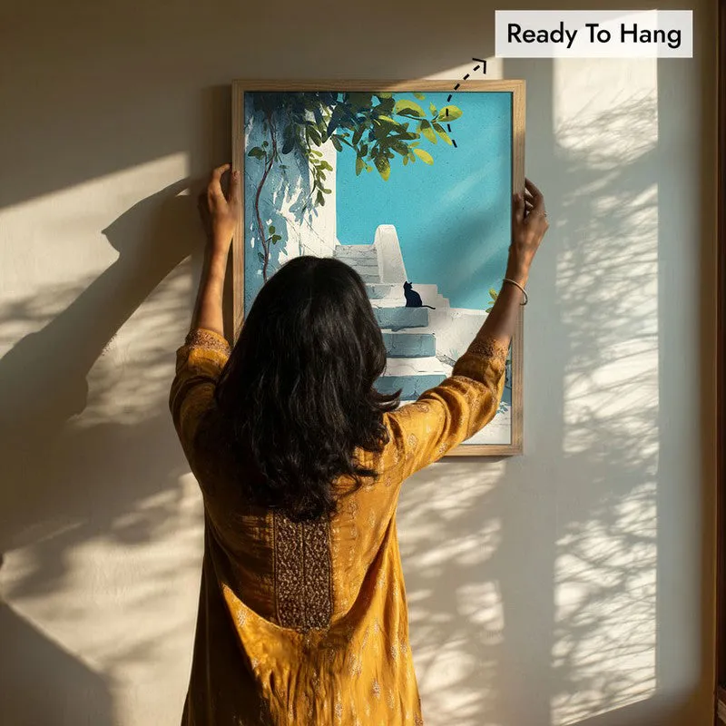 Terracotta Trail Canvas Wall Painting - Brown Frame media 8