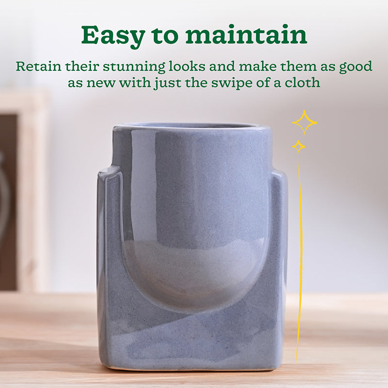 Ugaoo Minimalica Ceramic Planter - Grey media 4