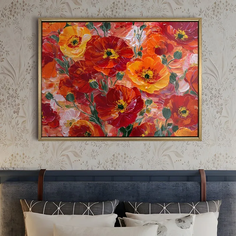 Wildflower Ember Canvas Wall Painting With Frame media 5