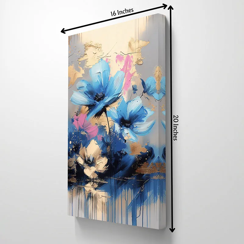 Blooms In Blue Wall Painting media 5