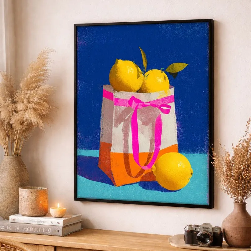 Juicy Lemonade Canvas Wall Painting - Black Frame media 3