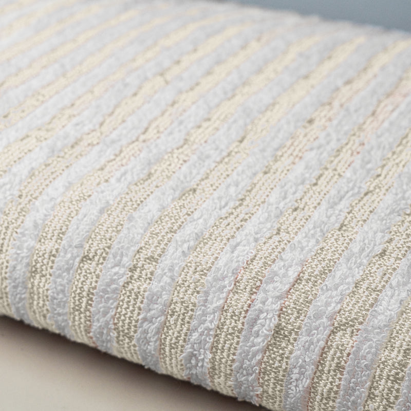 Micro Cotton LuxeDry Striped Comfort Bath Towel - Beige & White image 5