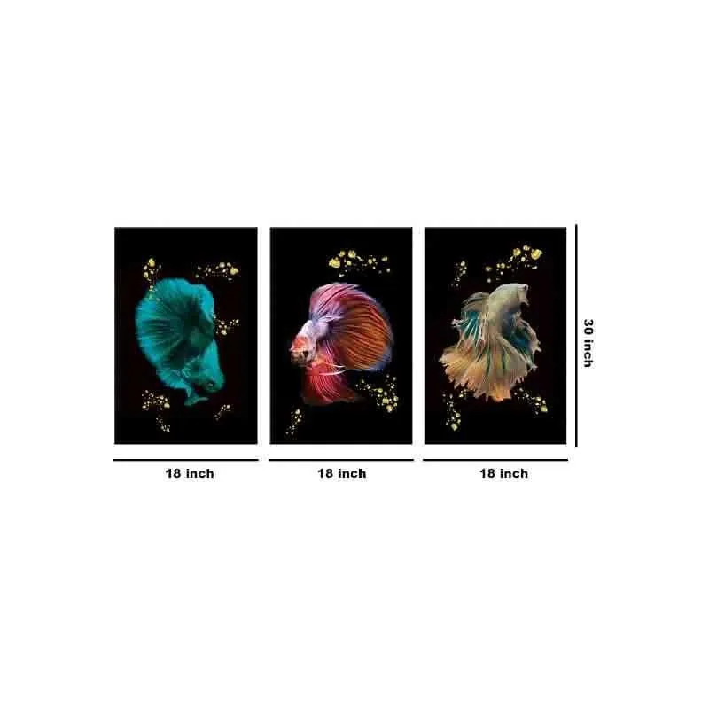 Underwaters Poly Canvas Wall Art - Three Piece Set media 7