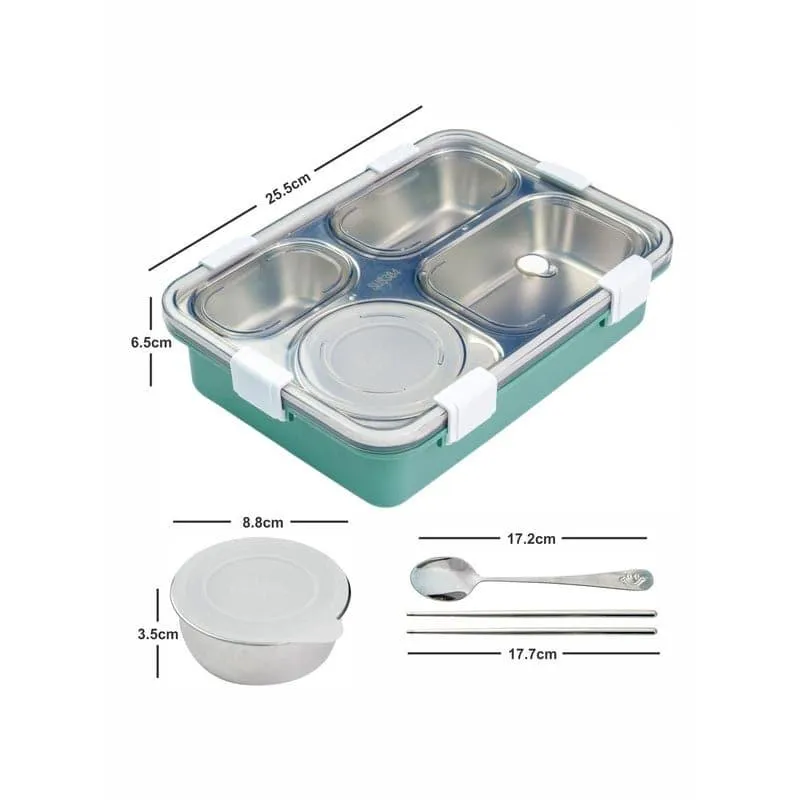 Emerio Lunch Box With Compartments (Green) - 750 ML media 4