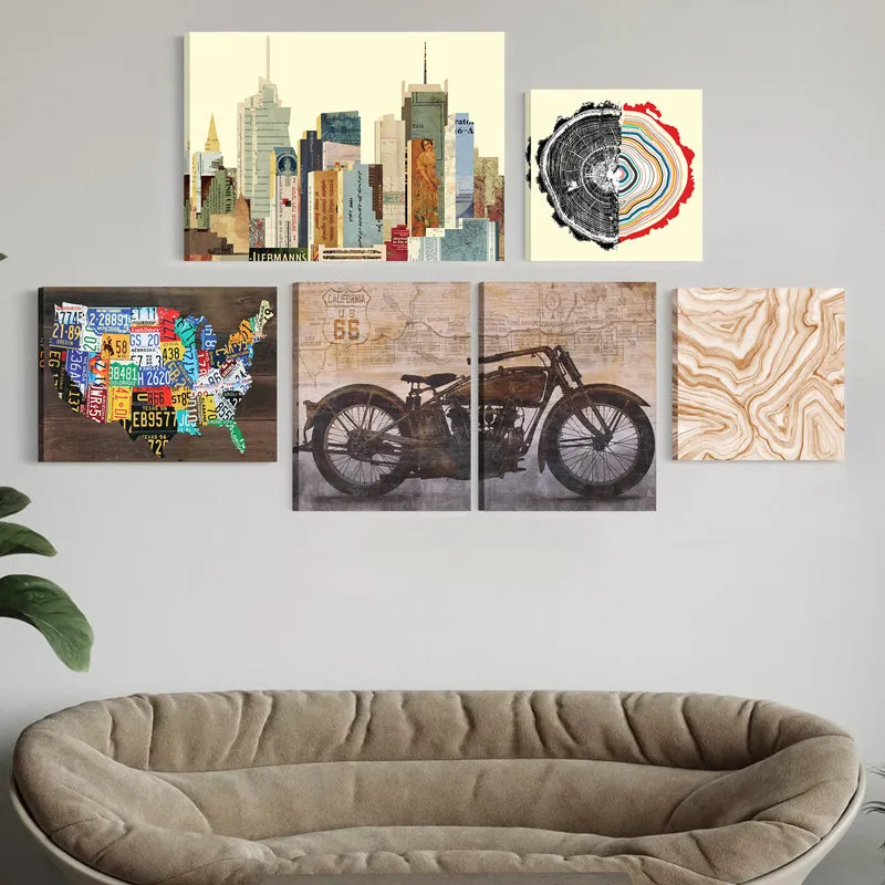 Hustle In City Wall Art - Set Of Six media 1