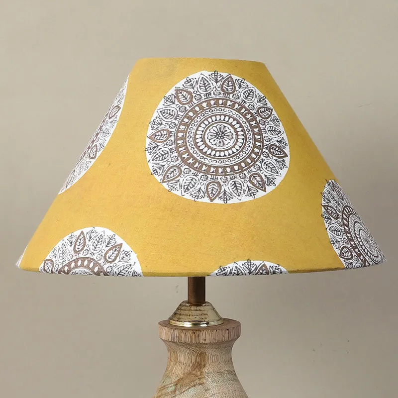 Mandala Merry Curve Printed Mango Wood Table Lamp - Beige,Yellow,White media 5