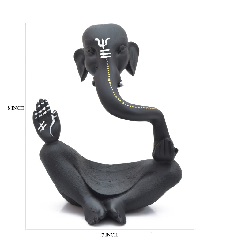 Ganapati Resin Idol - Black media 5