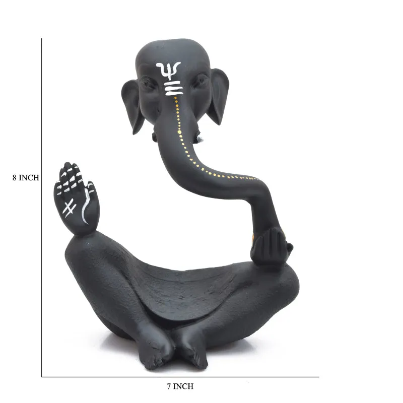 Ganapati Resin Idol - Black media 5