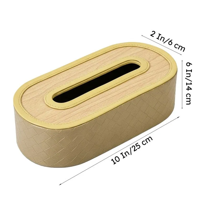 Tishue Curve Faux Leather Tissue Box - Ivory media 9