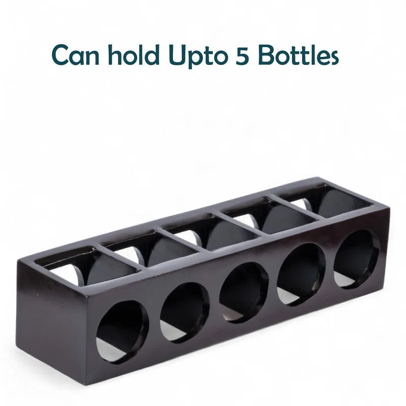 Zverox Sheesham Wooden Wine Rack - Black media 4