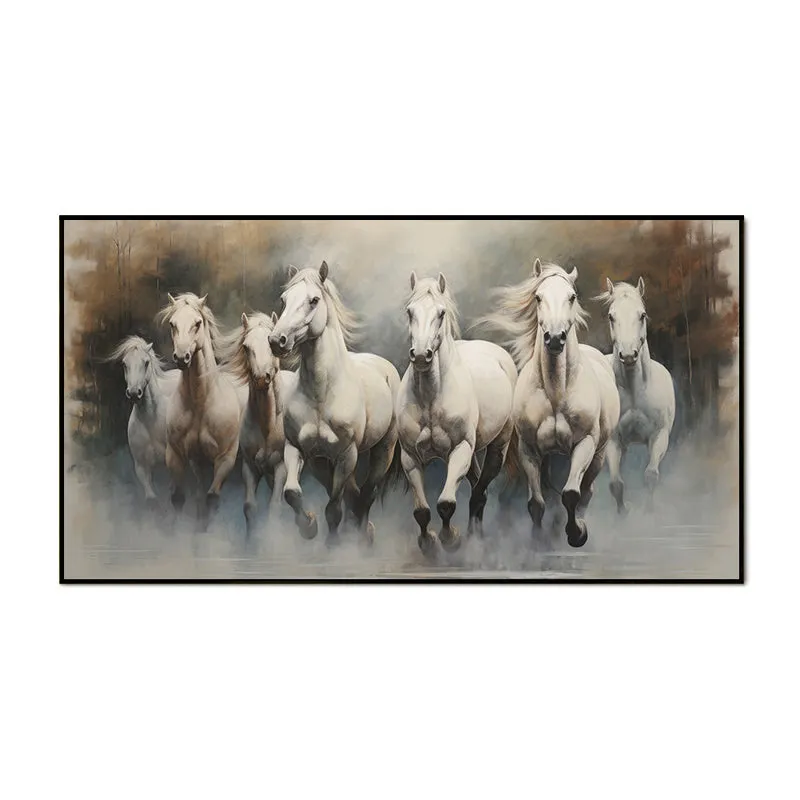 Moody Palominos Canvas Wall Painting With Frame - Black media 4