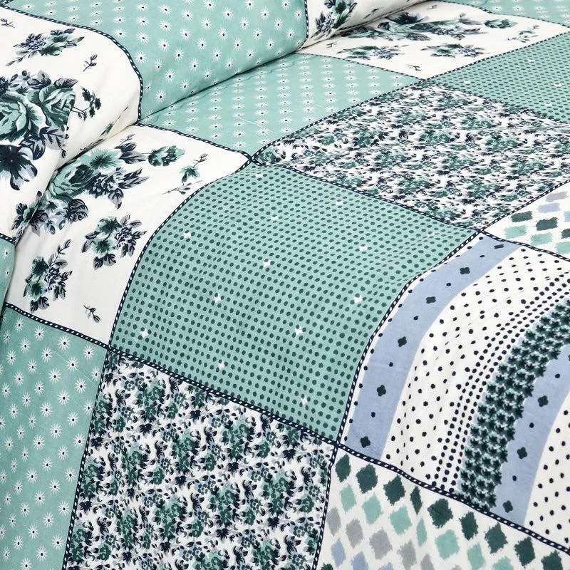 Yuna Floral Cotton Bedsheet (Blue,White) - 160 TC media 3