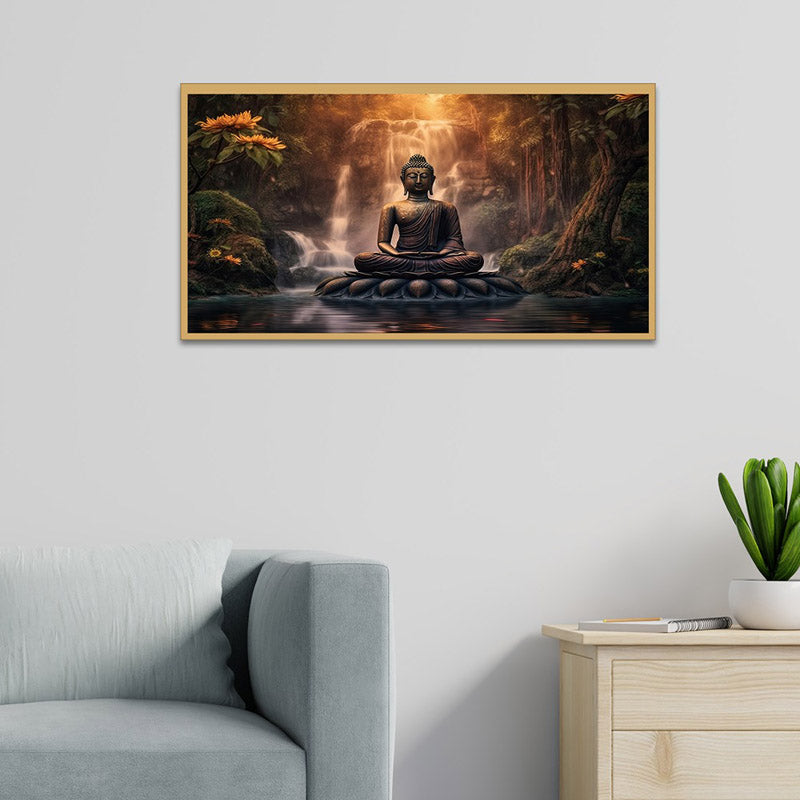 Sacred Buddha Canvas Wall Painting With Frame