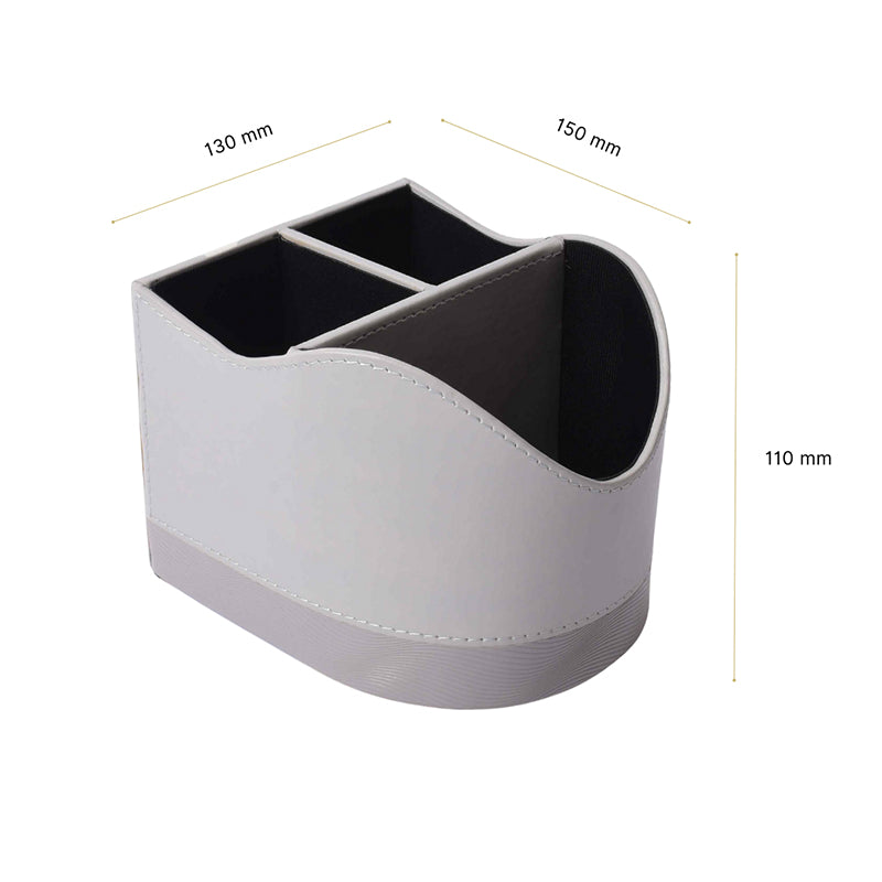 Veltrix Faux Leather Desk Organiser - Grey media 9
