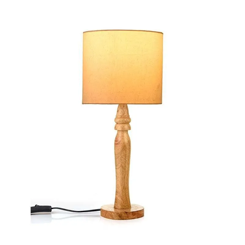 Vintage Dream Fabric Table Lamp - Beige,Brown media 4