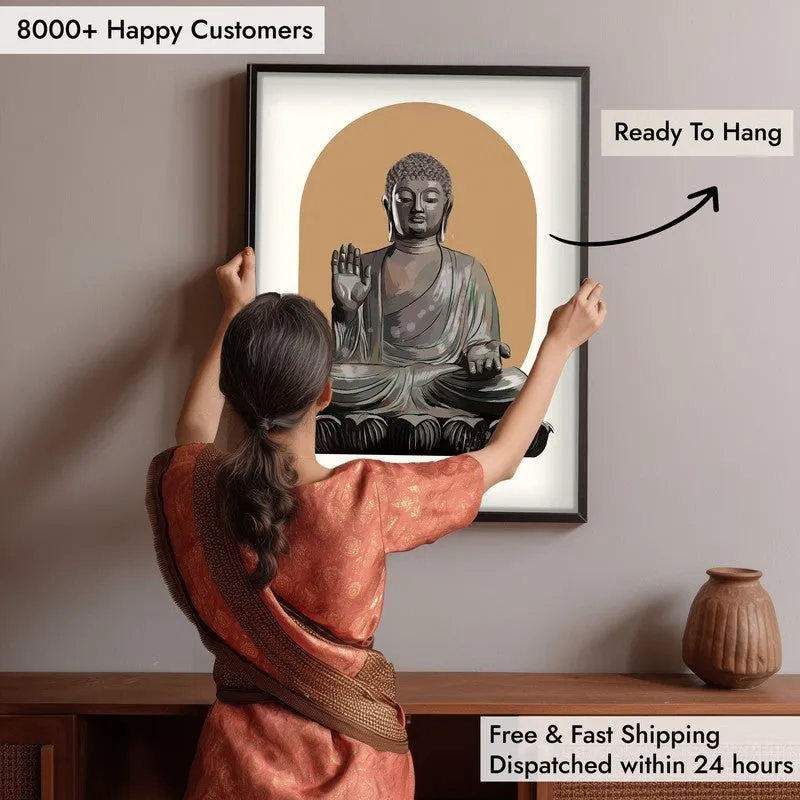 Stillness & Light Buddha Archival Paper Wall Art With Frame media 7