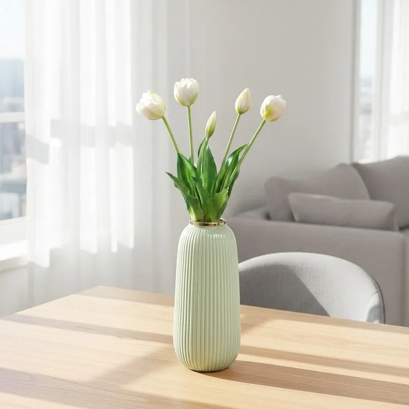 Tulip Artificial Flower Bunch - White media 1