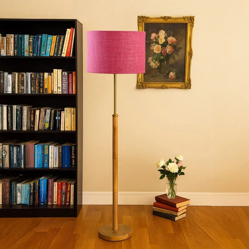 Zenith Glow Wooden Floor Lamp - Pink media 3