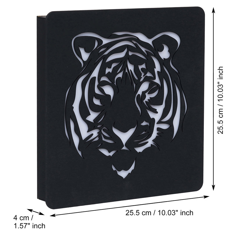 Tiger Face LED Wooden Wall Lamp media 6