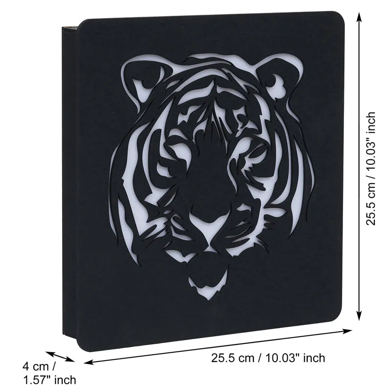 Tiger Face LED Wooden Wall Lamp media 6