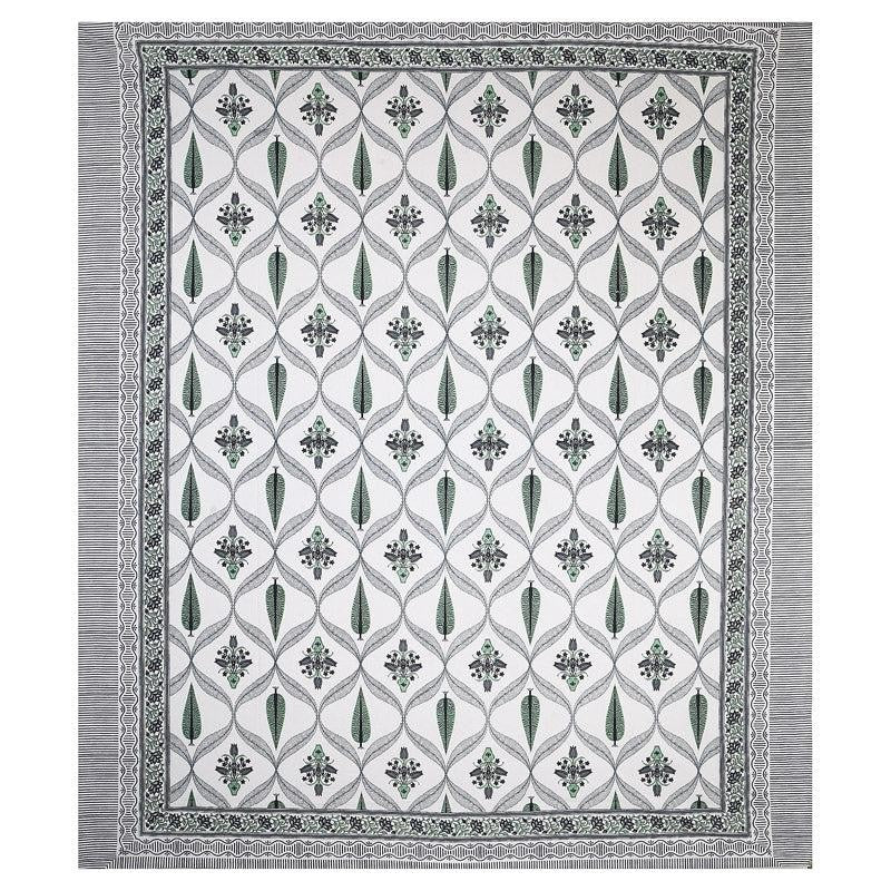 Quade Ethnic Cotton Bedsheet (Grey) - 160 TC media 3
