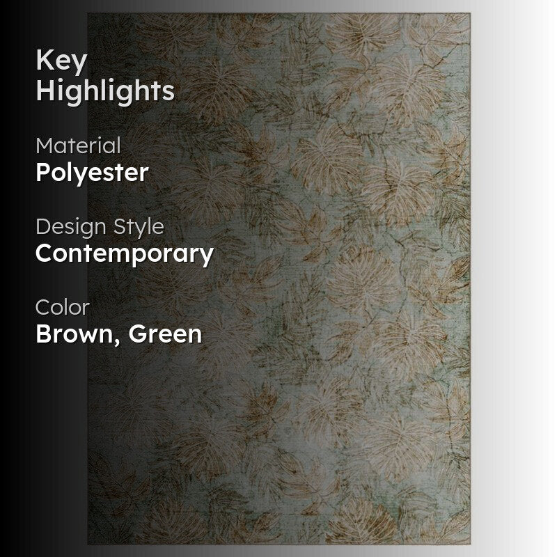 Fariyah Floral Polyester Carpet - Light Green media 2