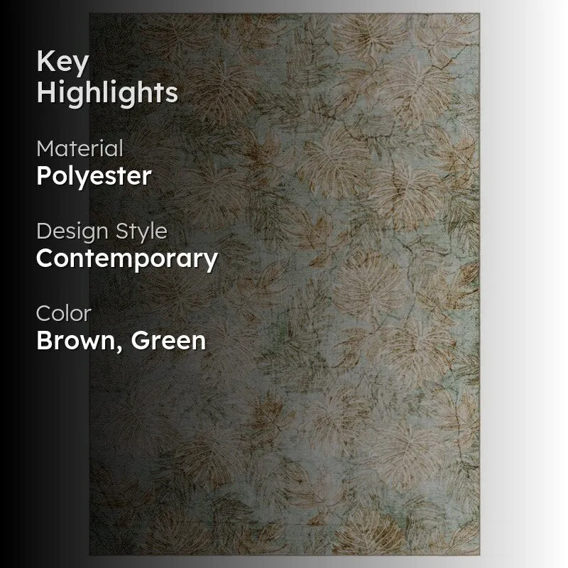 Fariyah Floral Polyester Carpet - Light Green media 2