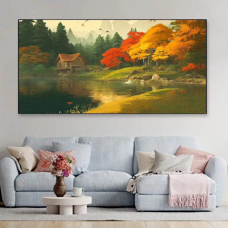 Serene Resthouse Canvas Wall Painting media 3