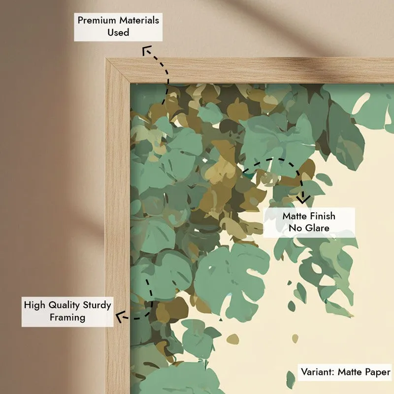 Jungle Reads Canvas Wall Painting - Brown Frame media 7