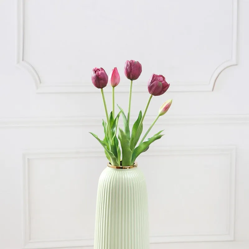 Tulip Artificial Flower Bunch - Maroon media 3