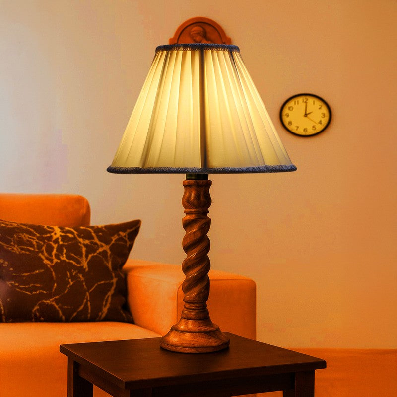 Elvane Aerin Wooden Table Lamp - OffWhite