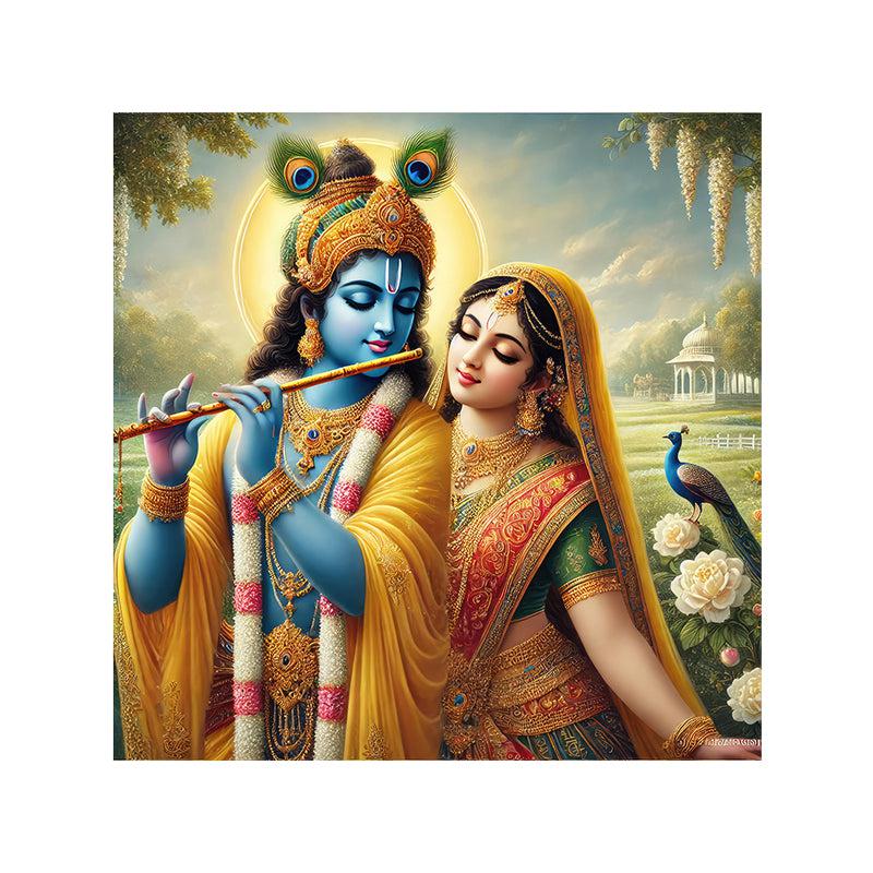 Krishna And Radha Poly Canvas Wall Painting media 4