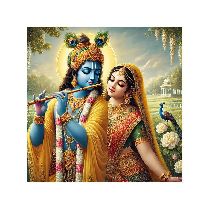 Krishna And Radha Poly Canvas Wall Painting media 4