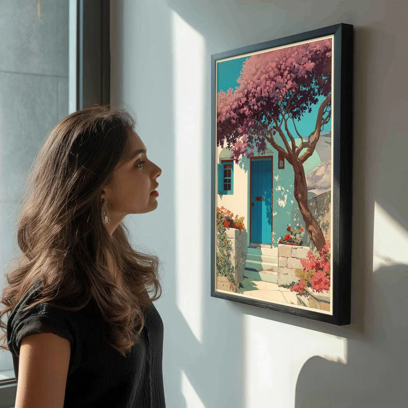 Pastel Sky Canvas Wall Painting - Black Frame media 5