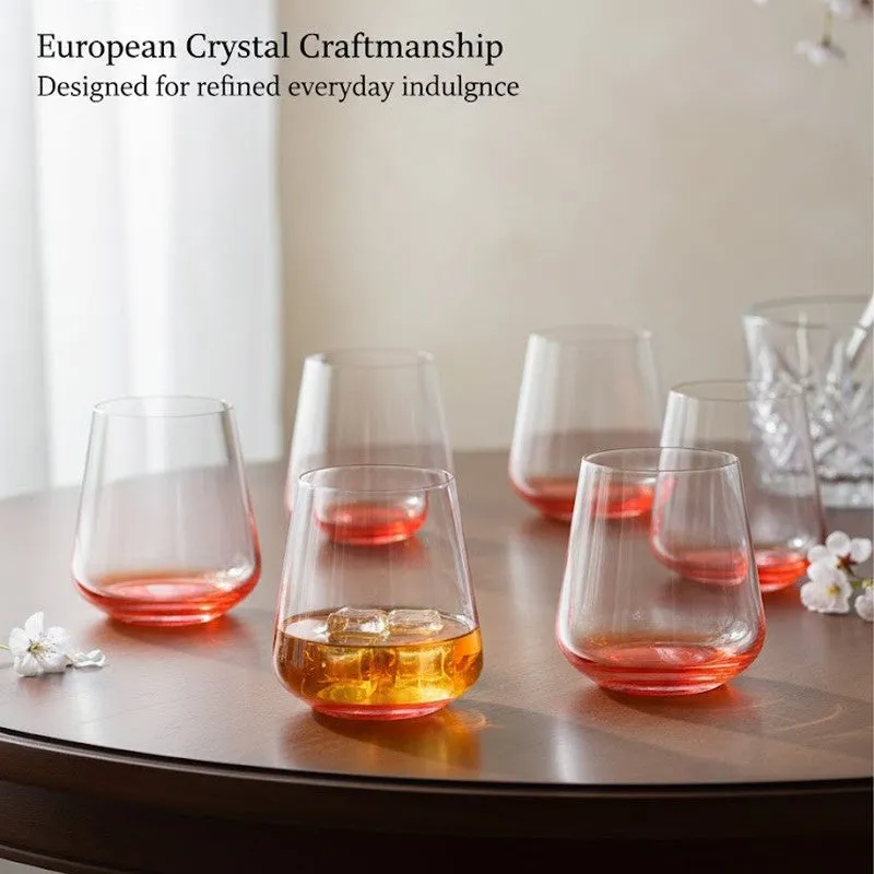 Orange Bohemia Crystal Ombre Red  Whiskey Glasses (400 mL) - Set of Six media 3