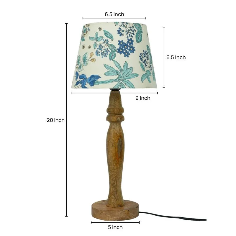 Gardenia Wooden Base Cotton Table Lamp - Multicolor media 5