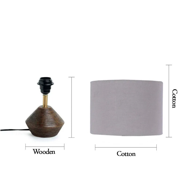 Yami Wooden Table Lamp - Grey,Brown media 5