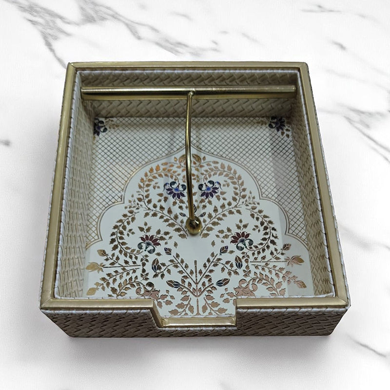 Motif Greys Faux Leather Tissue Box