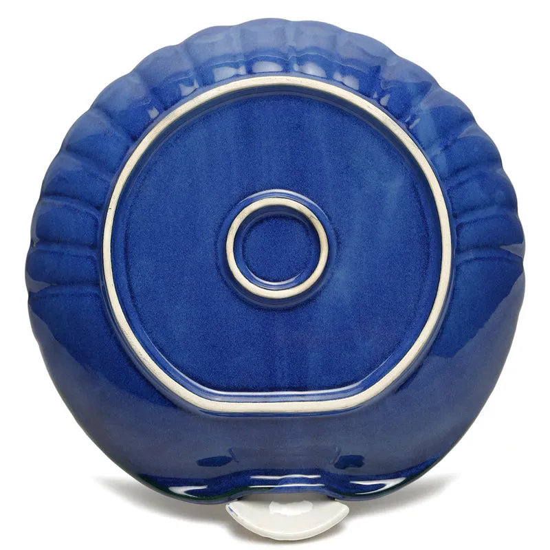 Swirl Chip n Dip Ceramic Platter - Blue,White media 5