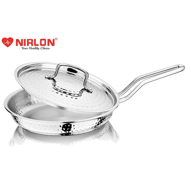 Nirlon Hammered Steel Frying Pan With Lid - 9 Inches media 5