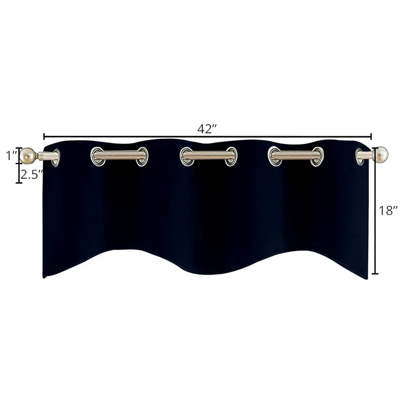 Vienna Pleated Curtain Valance (Navy Blue) - Set Of Two media 8