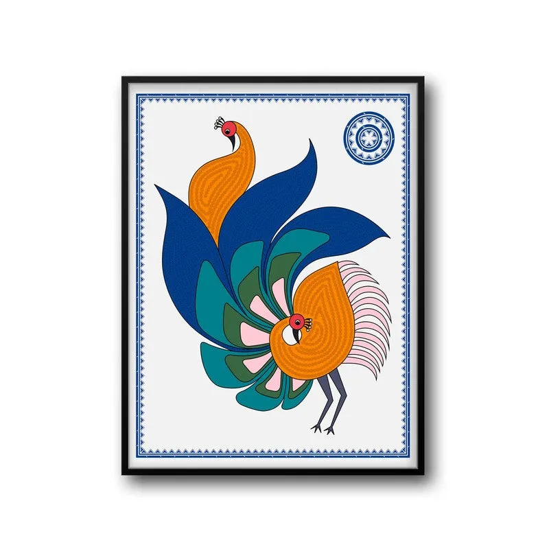 Mayurika Framed Madhubhani Canvas Wall Painting media 6