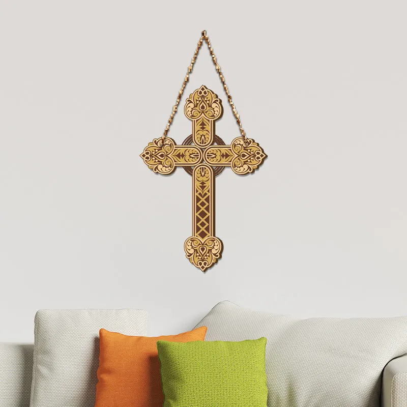 Holy Gilded Cross Wood MDF Wall Hanging media 4