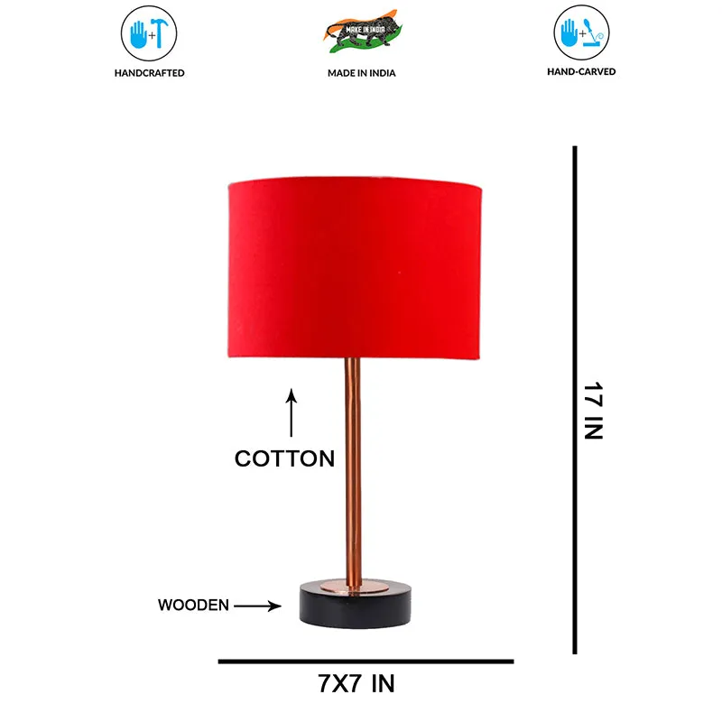 Cotin I Rodin Wooden Table Lamp - Red,Copper,Black media 7
