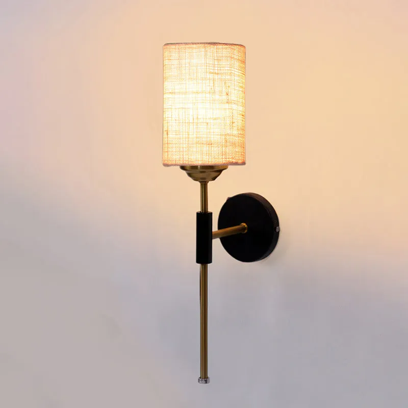 Beryll Cylindrical Jute Wall Lamp - Ivory media 4
